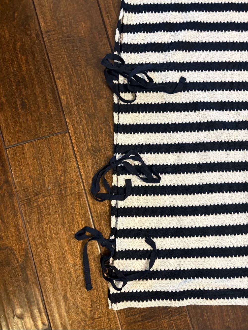 Maeve/ Anthropologie Navy & White Striped Tie-Side Pants - Picture 4 of 7